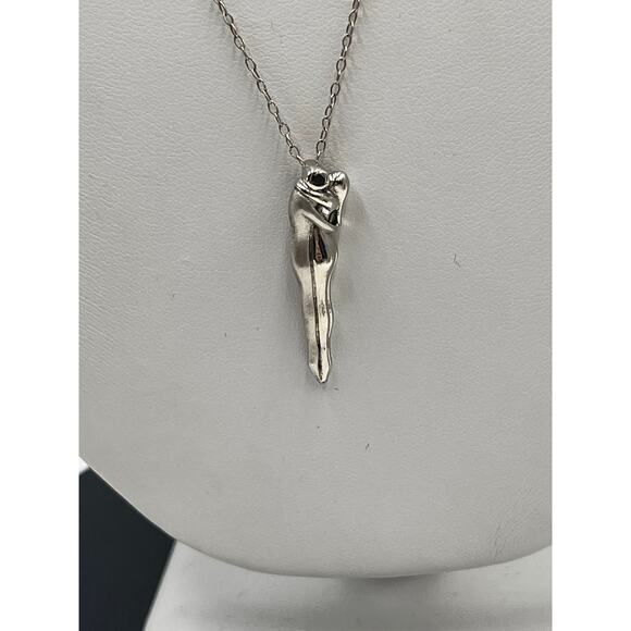 KIM Signed Sterling Wedding Necklace Lovers Embrace Infinity Pendant Adam Eve - Picture 10 of 16